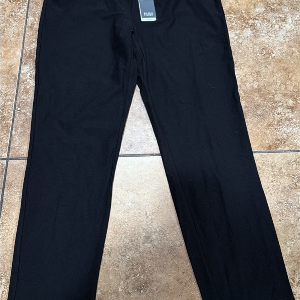 Eileen Fisher Slim Ankle Black Pants W/YK Size (M) NWT